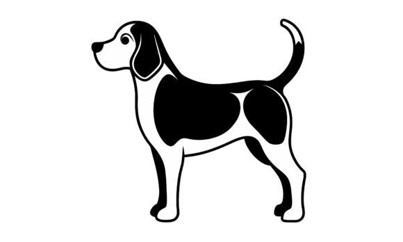 Beagle Dog Black and White Illustration Review
