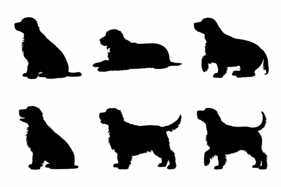 Black Silhouette Dog Poses Review for Embroidery Projects