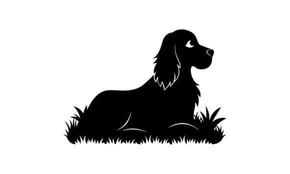 Black Silhouette Dog Resting on Grass Embroidery Design Review