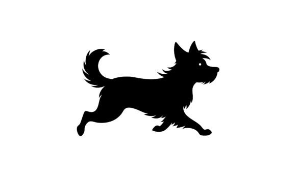 Black Silhouette Dog Running Design Review