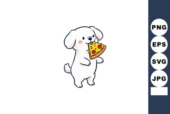 Cute White Dog Eating Slice of Pizza Embroidery Design Review
