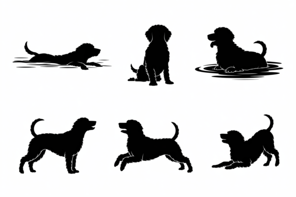 Dog Silhouettes Poses Vector Review