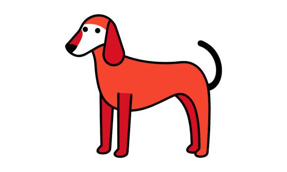 Flat Design Stylized Red Dog Review
