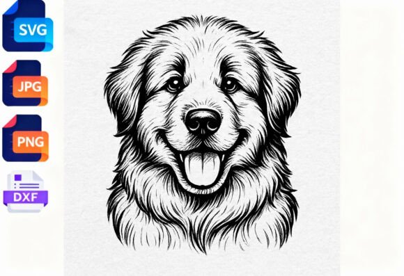 Happy Golden Retriever Dog Face Line Review