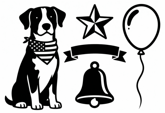 Patriotic Dog Balloon Star Bell Ribbon Design Review