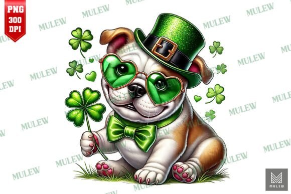 St Patrick's Day Bulldog Dog PNG Review