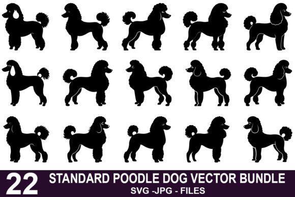 Standard Poodle Dog Silhouette Vector Review